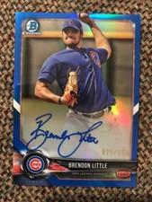 BRENDON LITTLE Cubs 2018 Bowman Chrome Baseball BLUE REFRACTOR Auto 25/150