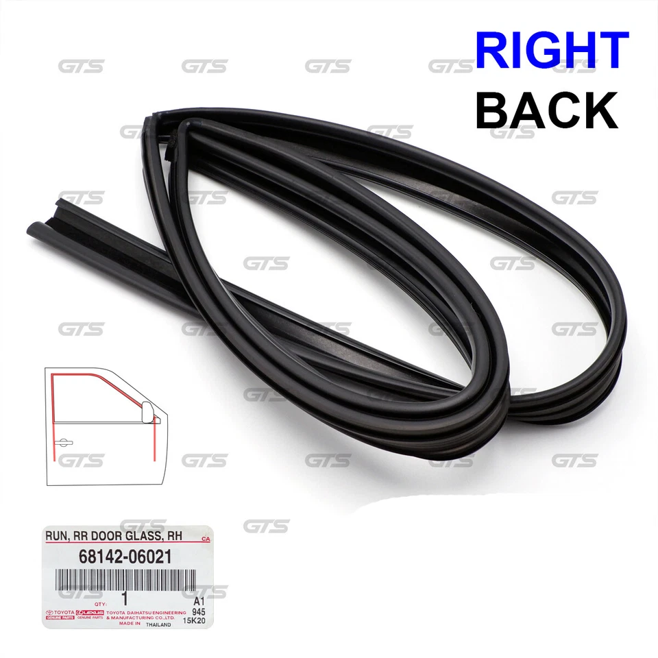 Fits Toyota Camry ACV30 2002 '06 Rear Rh Glass Run Channel Rubber Seal Door - Image 4 of 4