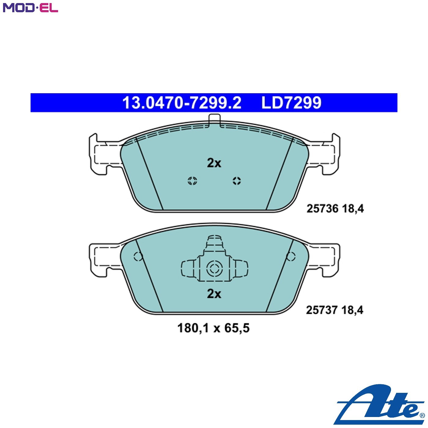 BRAKE PAD SET DISC BRAKE 13.0470-7299.2 FOR FORD TRANSIT/CONNECT/V408/Box/MPV