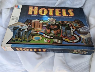 Vintage 1987 Hotels Board Game Milton Bradley MB Real Estate 100% COMPLETE 