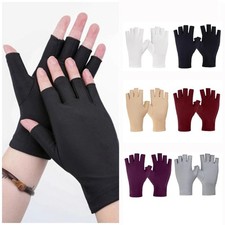 Cooling Ice Silk Gloves Anti-UV Sun Protection Half Finger Driving Gloves USA