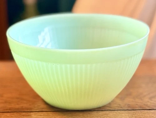 Vintage Fire-King Jadeite Ribbed Mixing Bowl made by Anchor Hocking,