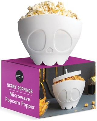 OTOTO New Scary Poppings Microwave Popcorn Popper - Gothic one size, White 