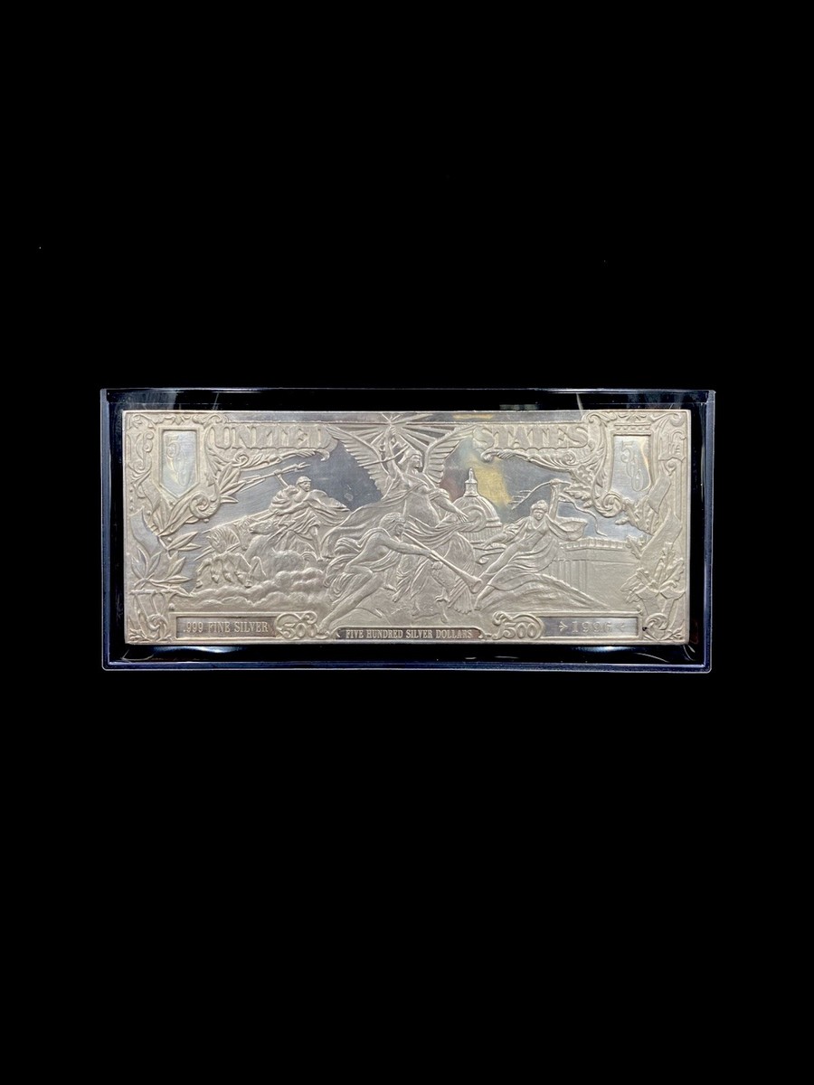 1996 $500 Proof Silver Certificate 8oz.999 Fine Silver Bar BU | eBay