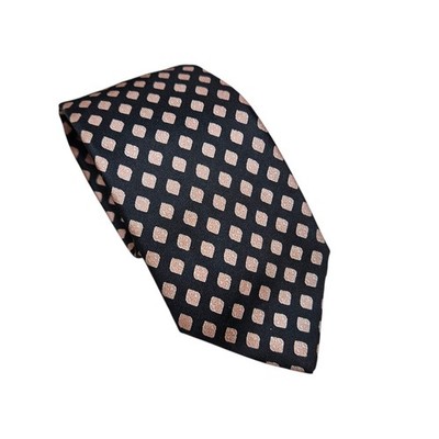 Giorgio Sant Angelo Necktie Black with Bronze Geometric Squares All Silk