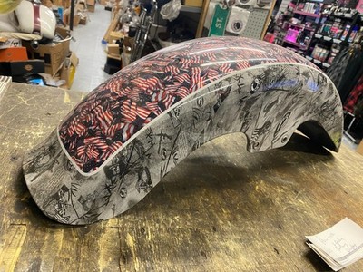 Custom Paint Wrap POW MIA USA FLAG Front Fender Harley Fatboy Softail FLSTF NEW!