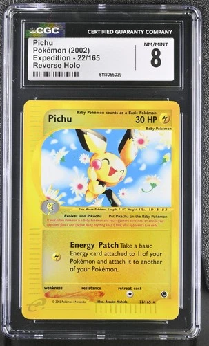 Pichu CGC 8 Expedition Reverse Holo 22/165 Rare