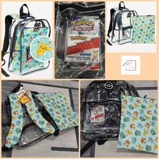Pok mon  Clear Backpack for Kids with Removable Supplies Case NEW  