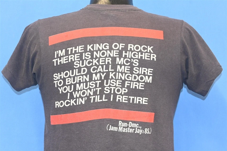 vtg 80s RUN DMC KING OF ROCK JAM MASTER JAY HIP HOP RAP COTTON t-shirt SMALL S - Image 3 of 4