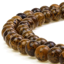 8mm Natural ElephantSkin Jasper Gemstone Round Loose Beads for Jewelry Making