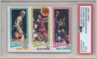 LARRY BIRD MAGIC JOHNSON ERVING 1980/81 TOPPS RC SIGNED AUTOGRAPH PSA 3 AUTO 10