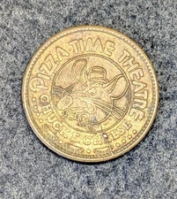 1981 CHUCK E CHEESE TOKEN BRASS 25C Die Crack Pizza Time Theatre Showbiz