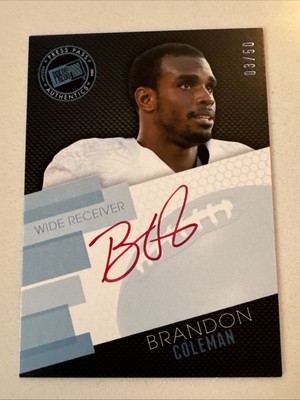 2014 Press Pass - Signings Brandon Coleman #PPS-BC2 Blue /50 (AU, RC)