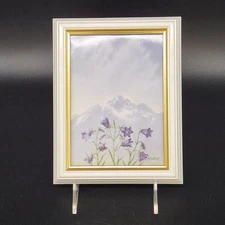 Porsgrund Porcelain Framed Art Tile By Jann Harr Norway Wall Hanging Pink Purple