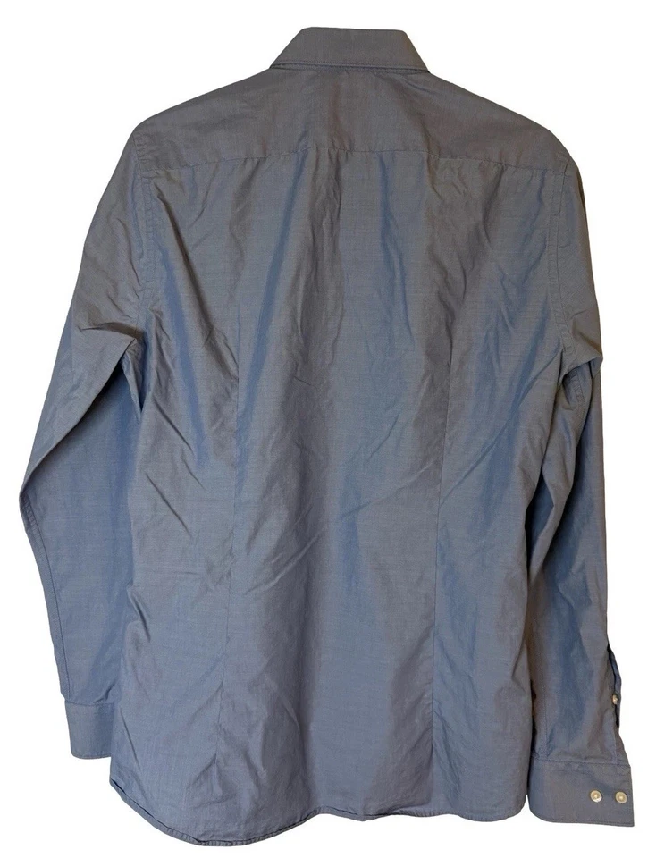 Camisa de Vestir Strellson Abotonada Para Hombre Talla 40 Calce Ajustado Elegante Azul Claro Genial Foto 4 de 4