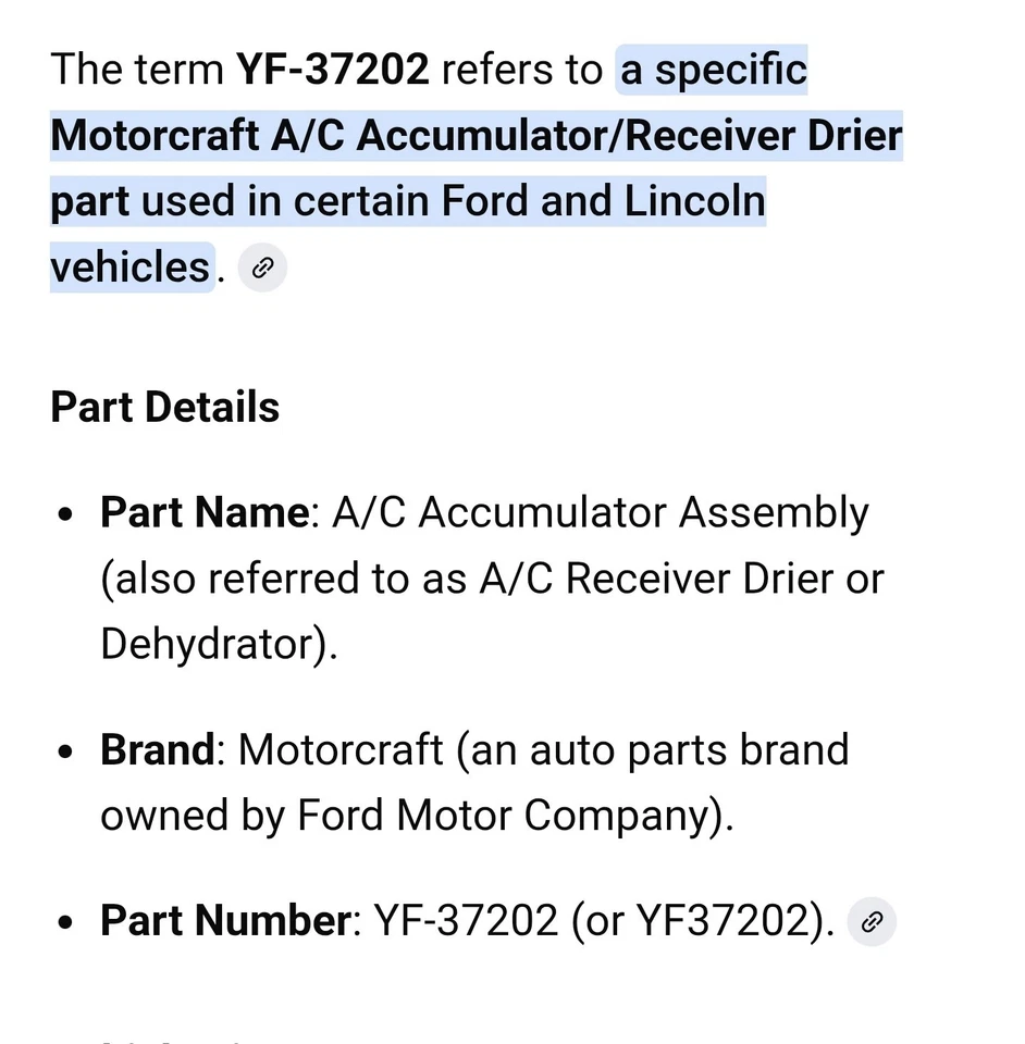 Genuine Motorcraft A/C Accumulator  YF-37202 - Image 4 of 4