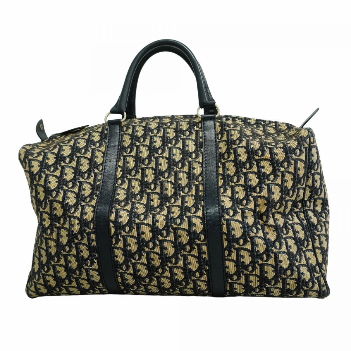 5db3201 Christian Dior Boston sac trotteur toile marine ferrures métal argenté
