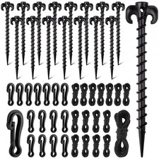 Qumenan 48 Pieces Plastic Inflatable Stakes Set Tent black