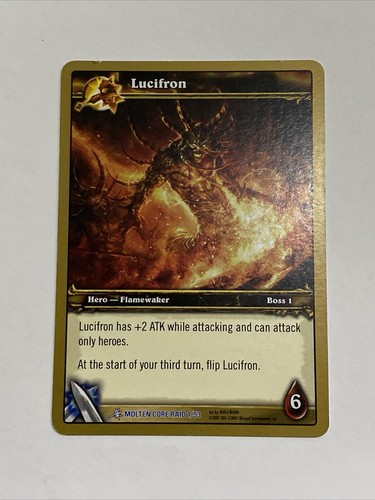 Lucifron World of Warcraft WoW TCG CCC Molten Core Raid Oversized Card 1/53 - 第 1/2 張圖片