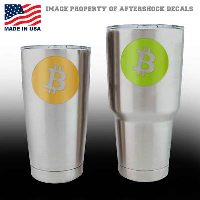 Bitcoin Logo Decal for YETI Ozark Trail Cup Digital Currency Symbol Sticker Peer