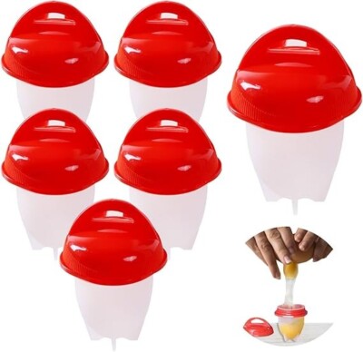 6Pcs Hard Boiled Silicone Egg Cooker Non Stick Without the Shell as seen on TV