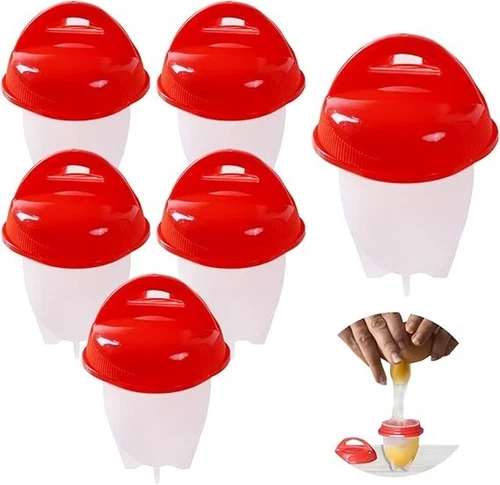 6Pcs Hard Boiled Silicone Egg Cooker Non Stick Without the Shell as seen on TV