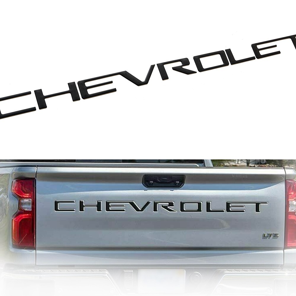 For Silverado Tailgate Letters Insert Matte Black 3D Nameplate Emblem