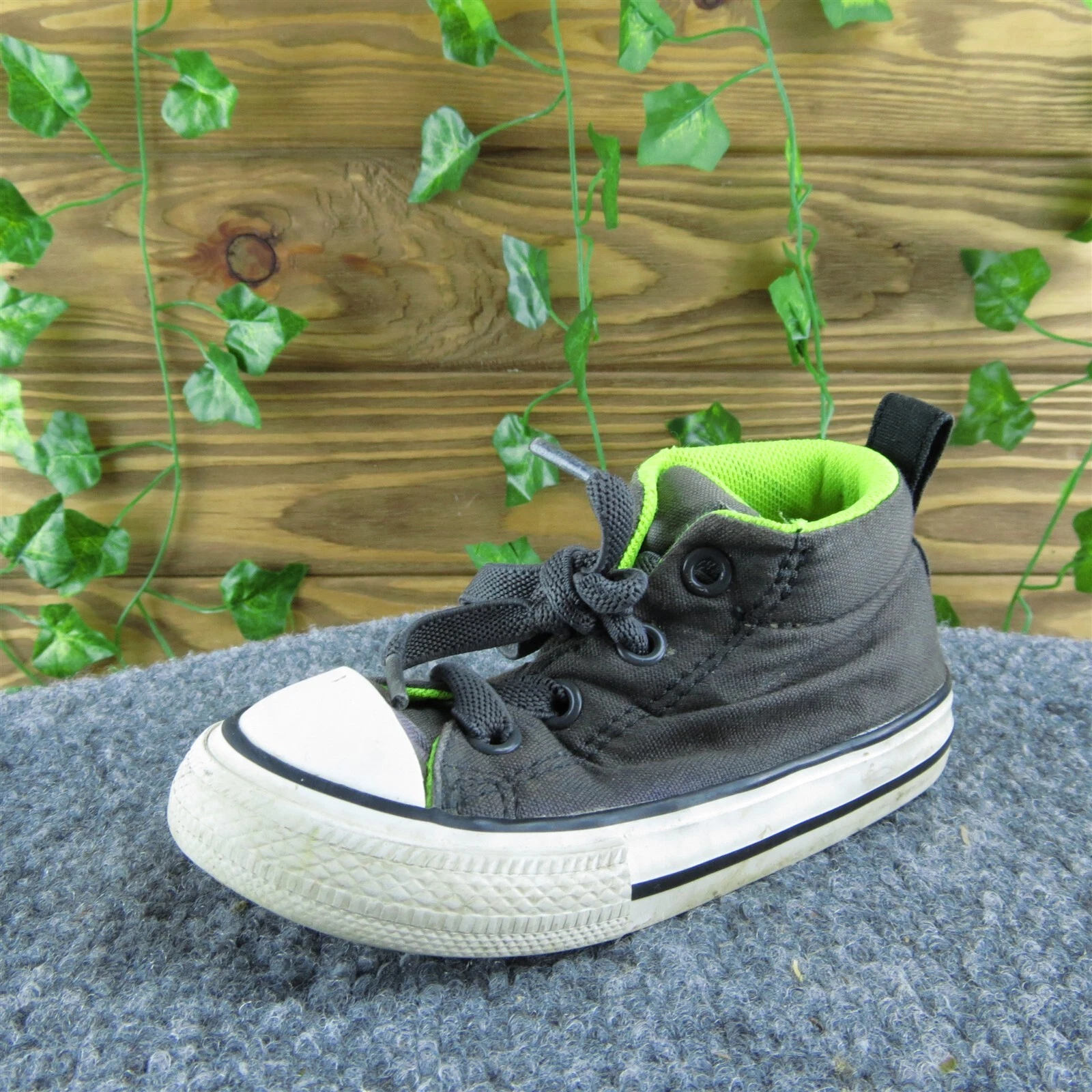 Sneakers Converse ragazzo taglia T 6 scarpe medie tessuto grigio stringate