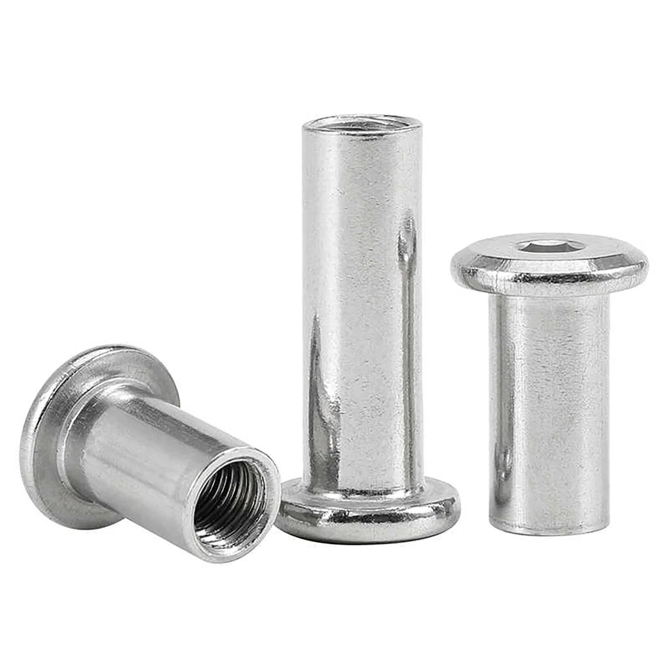 Hülsenmuttern M2 M3 M4 M5 M6 M8 M10 mit Flachkopf Innensechskant Edelstahl - Bild 3 von 4