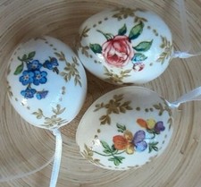 3 echte Hühnereier-Straußbehang- Decoupage, Handarbeit, Blumen im Rahmen