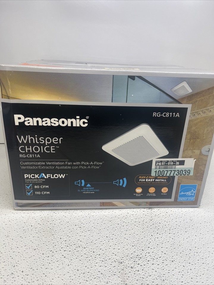 Panasonic WhisperChoice 80/110 CFM Ceiling Exhaust Bath Fan RG-C811A ...