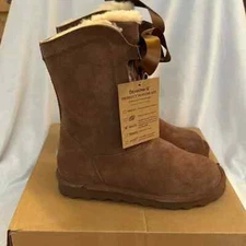 BEARPAW® Taylor Suede Tall Ribbon Boot - Cocoa (6) 765859 