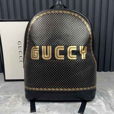 Gucci Sega Falacer Rucksack Sterne Schwarz Leder
