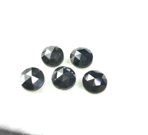 Vero Lotto Diamante Naturale 1.62tcw 5 Pezzi Nero Frizzante Rotondo Rose-Cut Per - Foto 3 di 11