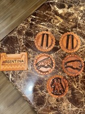 Handmade Genuine Vintage Leather Argentina Coasters