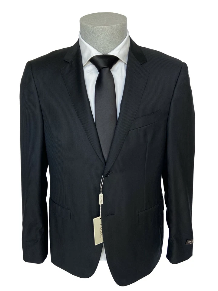 Abito sartoriale uomo CANALI, nero DROP 8 millerighe in Lana Vergine, sconto 60% - Imagen 2 de 4