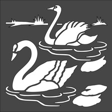 12"x12" Clear Plastic Stencil - Swan SA145