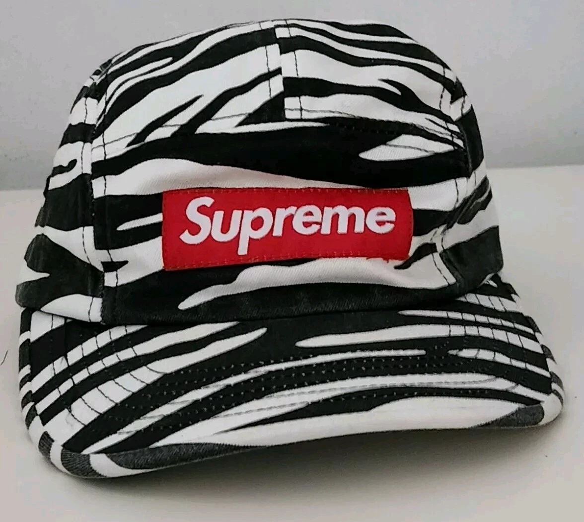 FW22 Supreme Délavé Chino Sergé Camping Cap Zèbre Lanière Cuir Chapeau