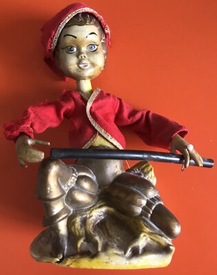 Vintage Retro 60er seltene Tilso Figur Pixie Elfe Junge Hongkong Plastik Rattenfänger