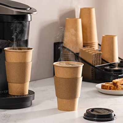 biodegradable coffee cup lids 16oz Hot Cups with Compostable Lids 500 Count, Plant-Based Disposable – Eco  Trade Company main image 1