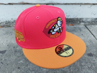 Hat Club New Era 7 5/8 Cincinnati Reds Cap Beer Pack Braxton Scooter Blood Orang
