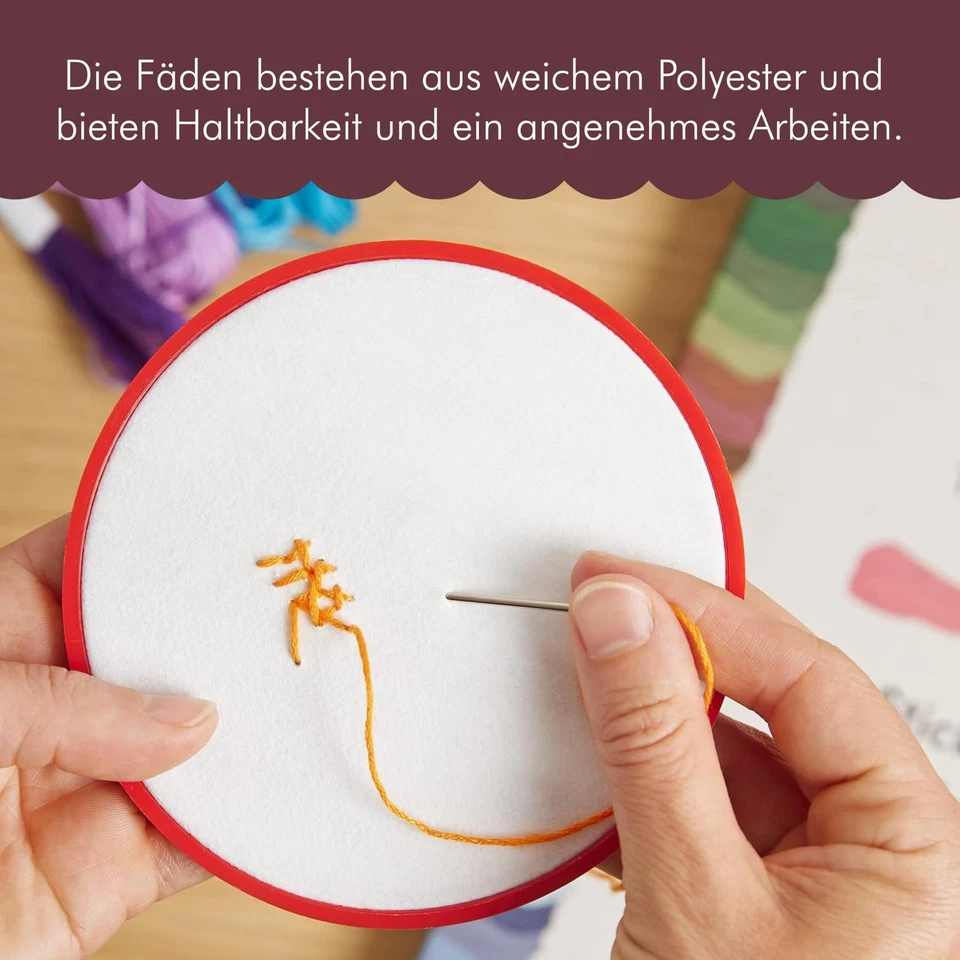 Stickgarn Set 100 Farben je 5 Meter Schönes Garn zum Sticken Knüpfen Flechten... - Bild 4 von 4