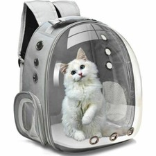 Cat Backpack Carrier Bag Dogs Space Capsules Transport Animals - Grey - Small