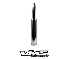 VMS FORD F150 F250 50 CAL CALIBER BULLET ALUMINUM SHORT ANTENNA CHROME TWICE KIT