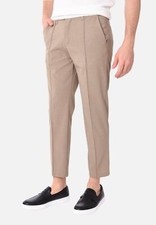 Pantaloni Uomo Eleganti Leggeri Capri Pantalone Slim Fit alla Caviglia con Riga