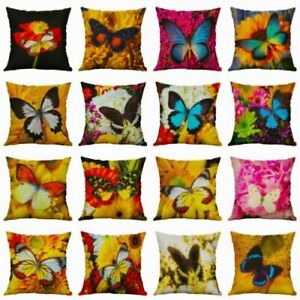 18'' Leaves Flowers Linen Pillow Case Cover Throw Sofa Cushion Cover Home Decors