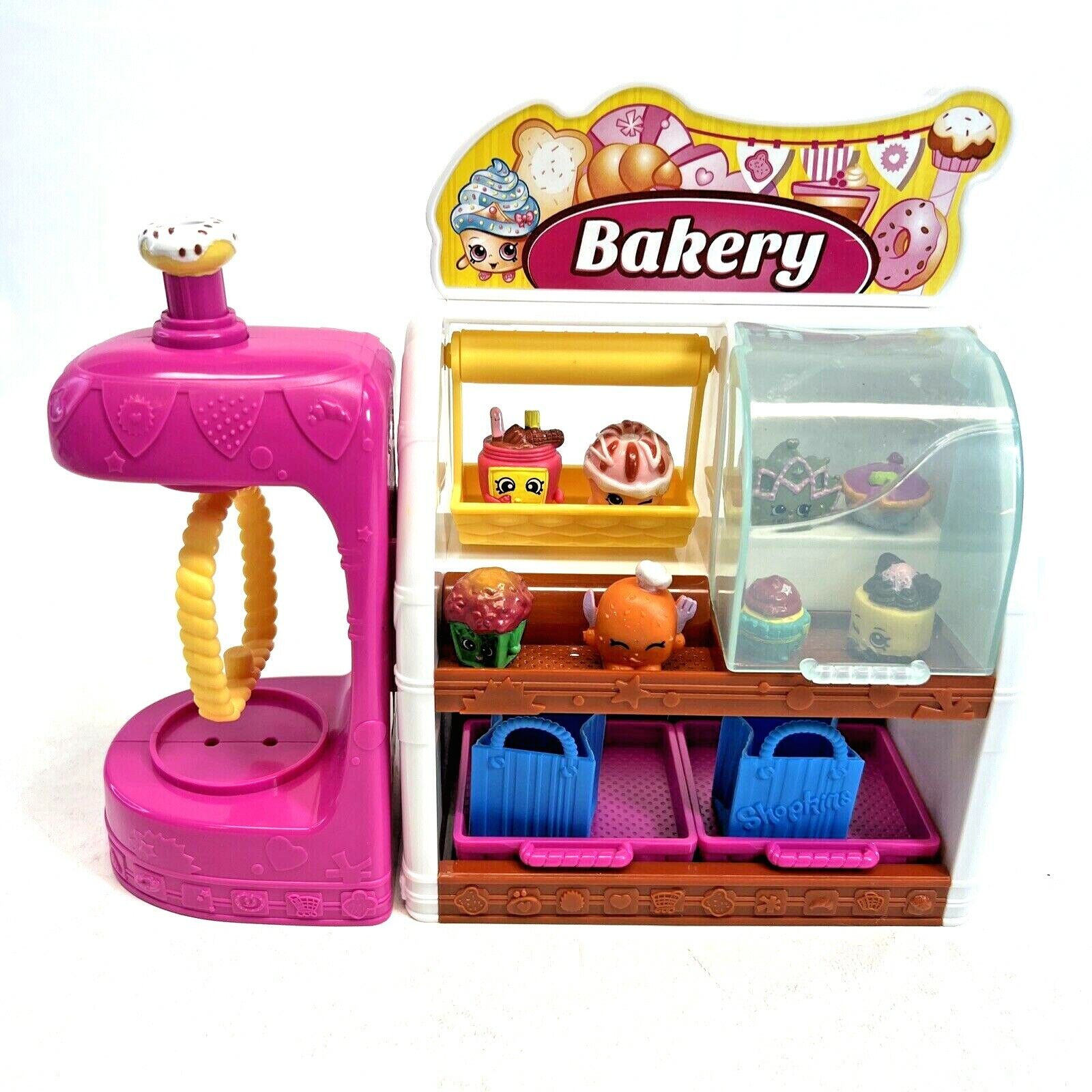 Shopkins Spin Mix Bakery Stand Playset Girl’s Toys with 8 Shopkins