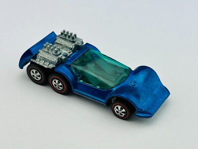 Hot Wheels Redline SIX SHOOTER Blue HK Dark Interior Very Nice !!!