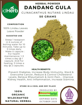 [idHerb] POWDER Dandang Gula Clinacanthus nutans Lindau Natural Organic Herbs