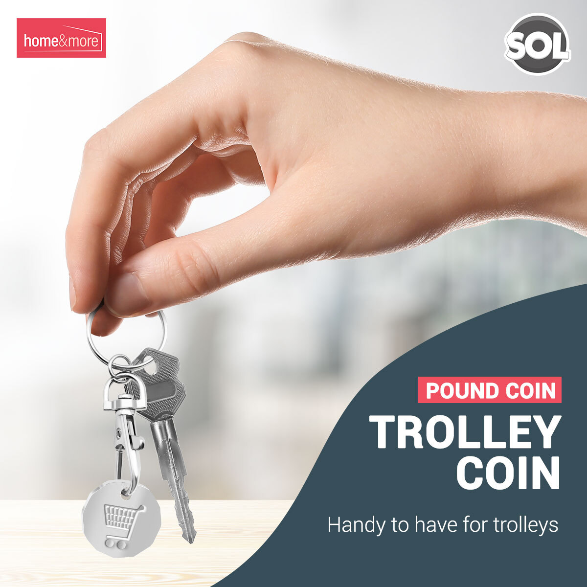 2 Trolley Con Keyrng Removable Supermarket £1 Pound Shoppng Cart - Foto 14